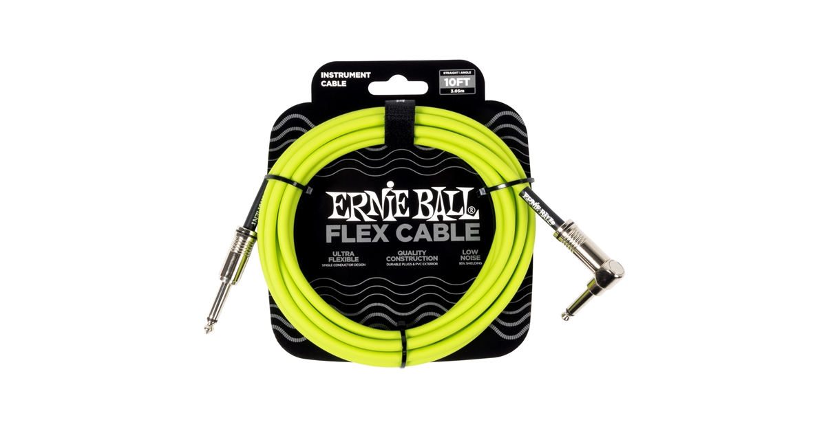 Ernie Ball 6465 Flex Cable Straight Angle Green 3m