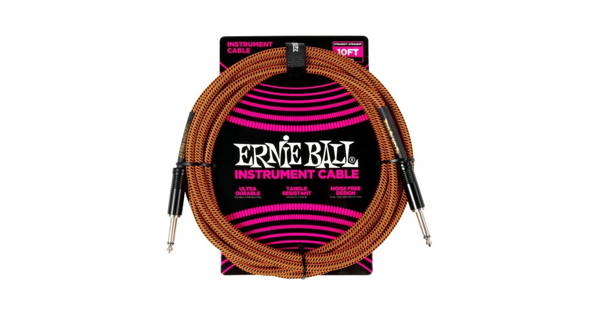 ERNIE BALL 6468 BRAIDED PUMPKIN PIE STRAIGHT-STRAIGHT 3M ERNIE BALL 6468 BRAIDED PUMPKIN PIE STRAIGHT-STRAIGHT 3M