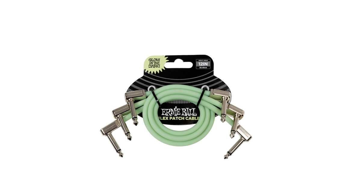 Ernie Ball 6476 Flex Patch Cable Glow in Dark 30.48 cm 3pk