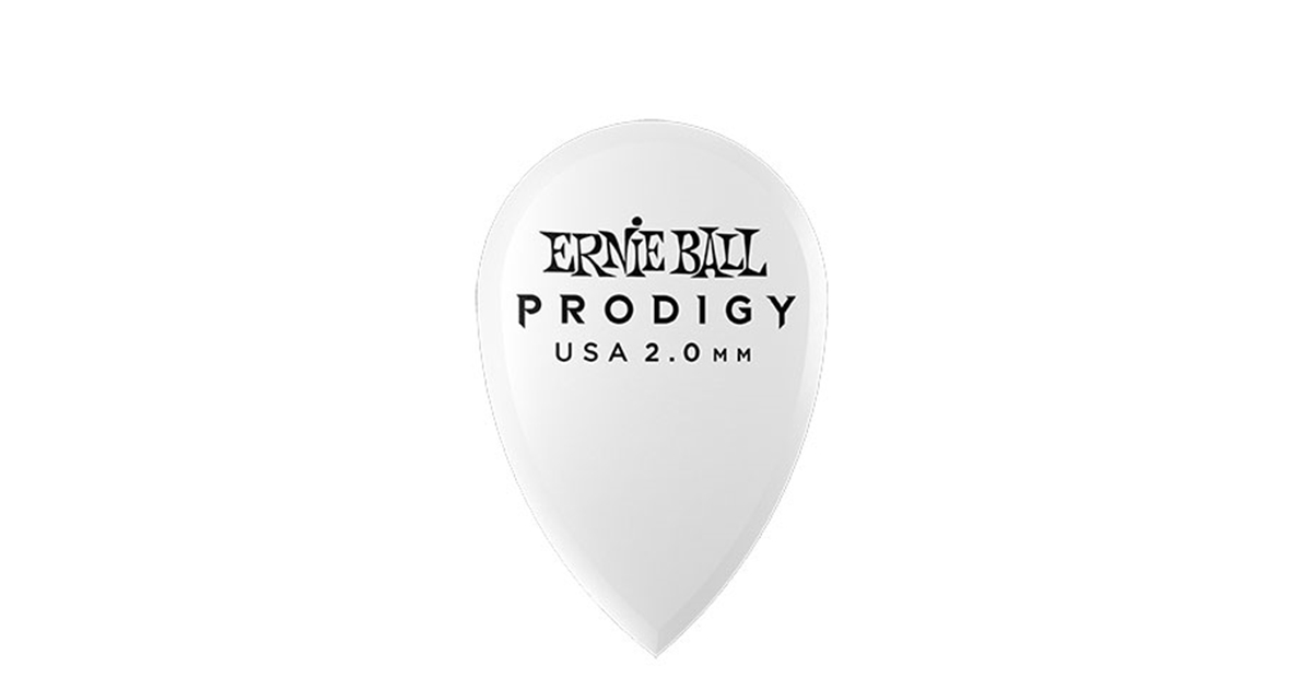 Ernie Ball 9336 Plettri Prodigy Teardrop White 2,0 mm Busta 6