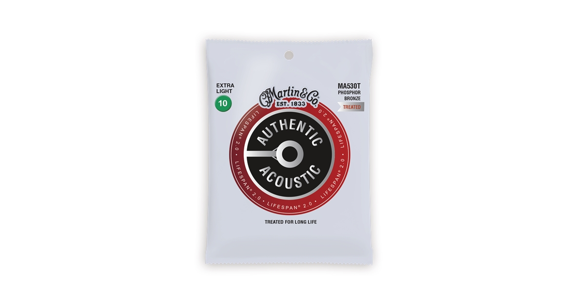 Martin & Co. MA530T Authentic Lifespan 2.0 Extra Light Phosphor Bronze 10-47
