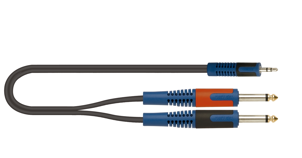 QUIK LOK RKSA/140-2 MINIJACK TRS STEREO 3.5 / 2X JACK TS MONO 6.3 2 MT QUIK LOK RKSA/140-2 MINIJACK TRS STEREO 3.5 / 2X JACK TS MONO 6.3 2 MT