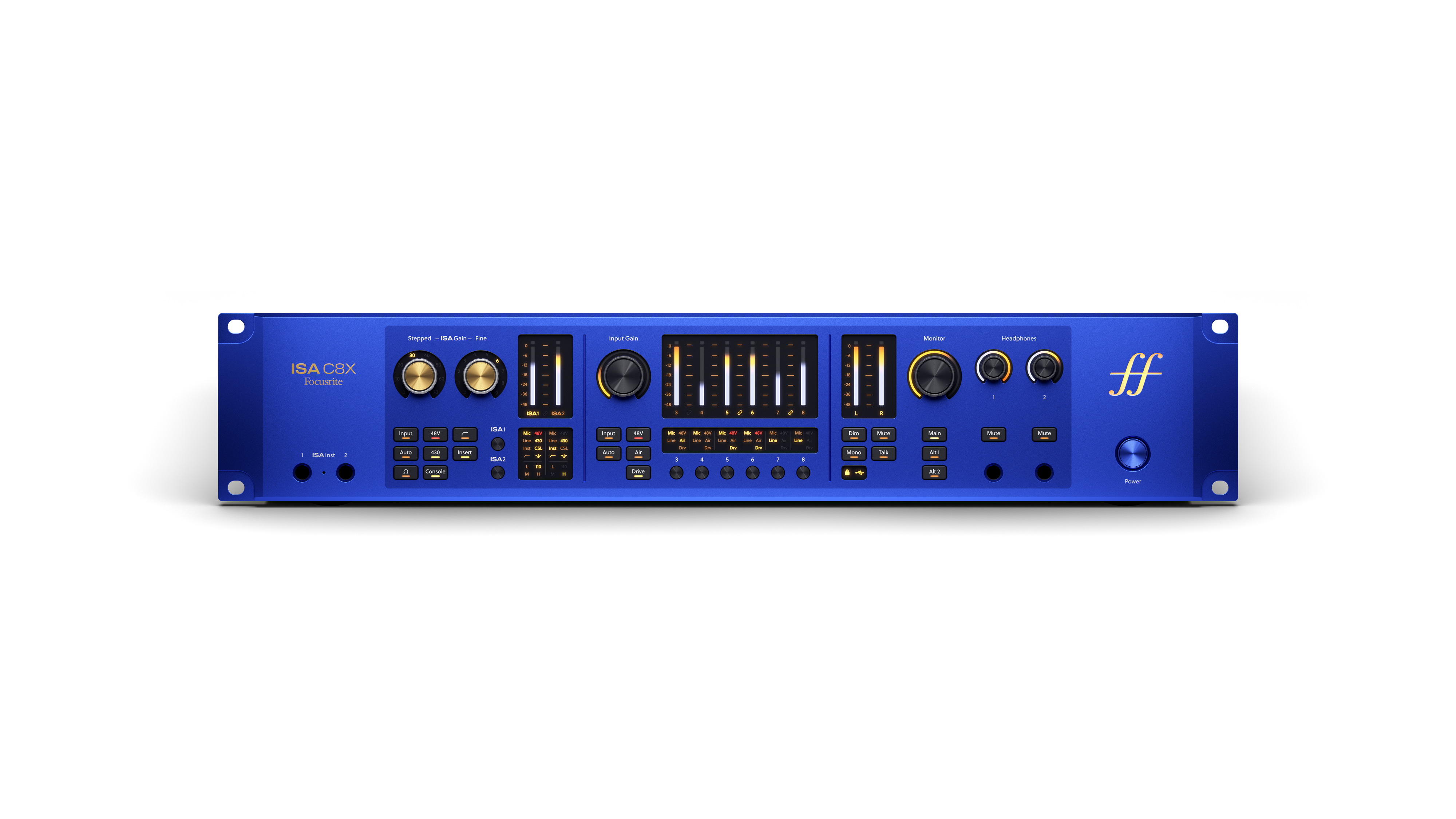 FOCUSRITE FOCUSRITE ISA C8X - INTERFACCIA AUDIO USB-C PROFESSIONALE 26 IN, 28 OUT IN FORMATO RACK 2U