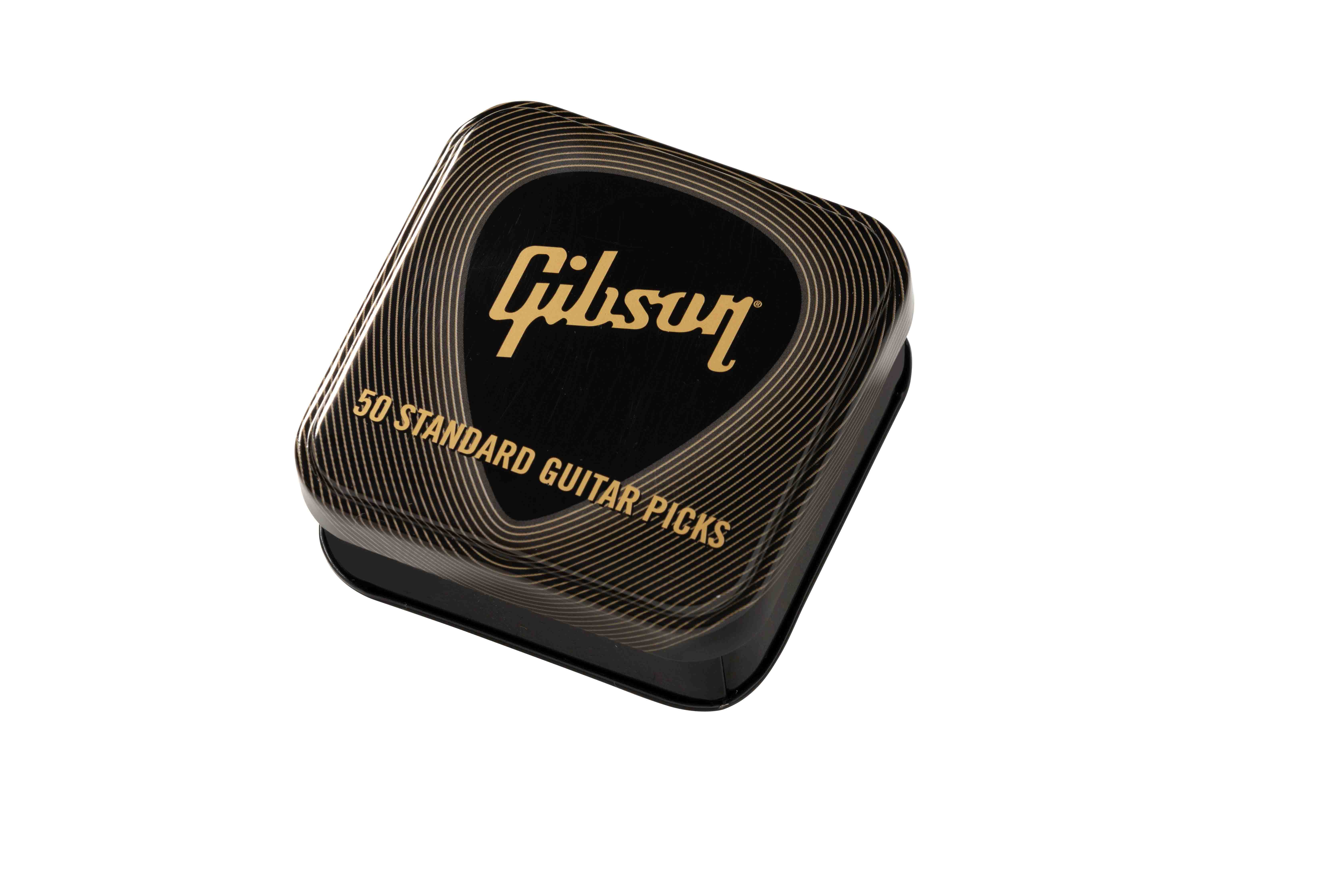 Gibson Accessories APRGG50-74T Standard Black Thin Pick Tin/50