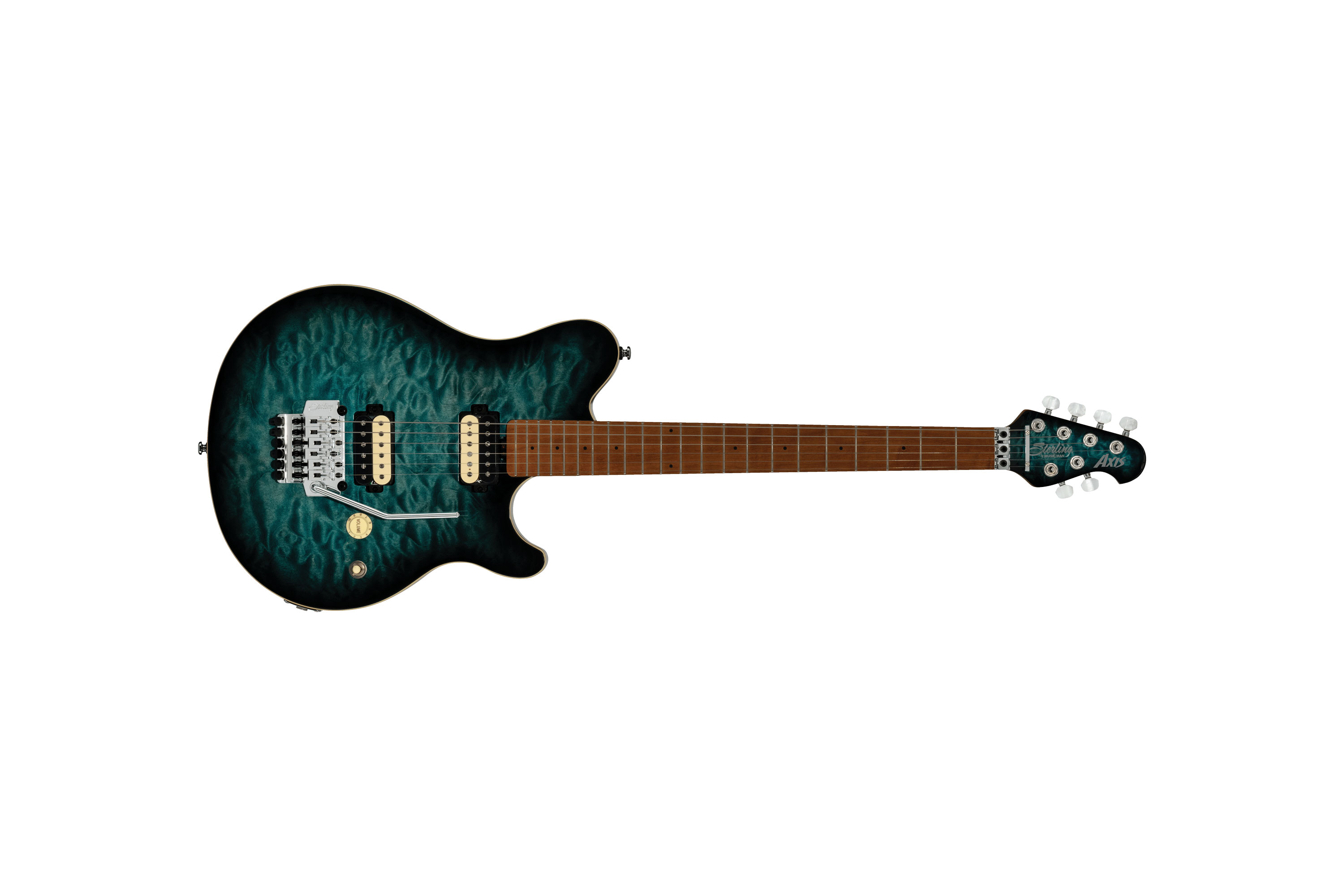 STERLING BY MUSIC MAN AX50 QUILTED MAPLE YUCATAN BLUE STERLING BY MUSIC MAN AX50 QUILTED MAPLE YUCATAN BLUE